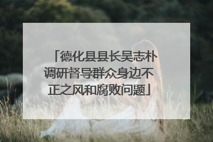 德化县县长吴志朴调研督导群众身边不正之风和腐败问题